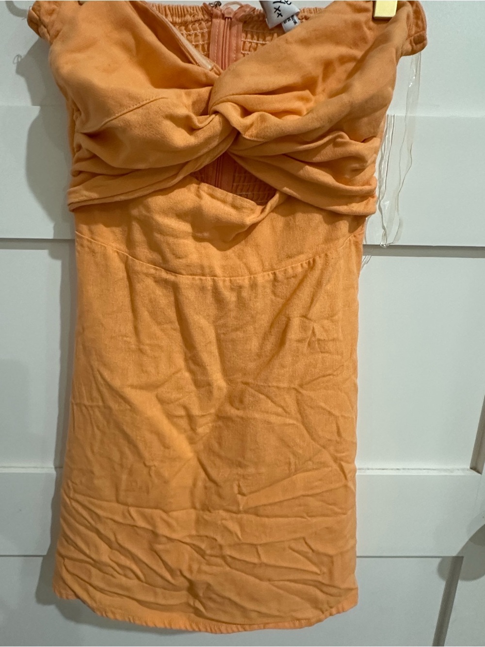 Princess Polly Women’s Orange Twist-Front strapless Dress size 0